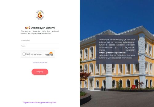 Kullanıcı Girişi | GSÜ - ÖBS | Galatasaray Üniversitesi