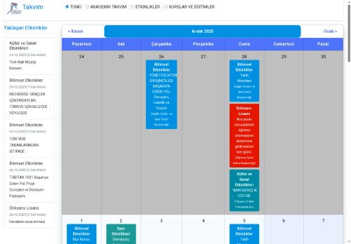 Karabük Üniversitesi - Takvim