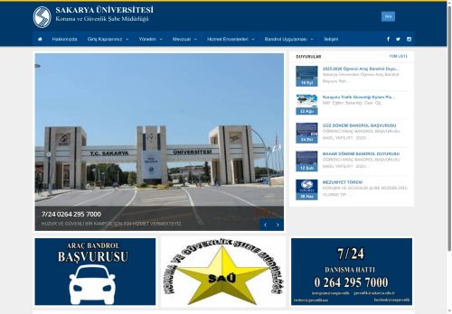 Sakarya Üniversitesi | KORUMA VE GÜVENLİK ŞUBE MÜDÜRLÜĞÜ | Duyuru | GÜZ DÖNEMİ BANDROL BAŞVURUSU