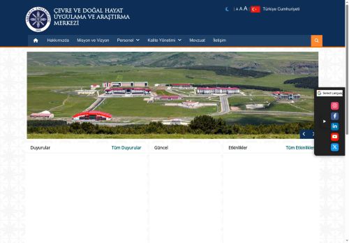 Anasayfa | ÇEVRE VE DOĞAL HAYAT UYGULAMA VE ARAŞTIRMA MERKEZİ