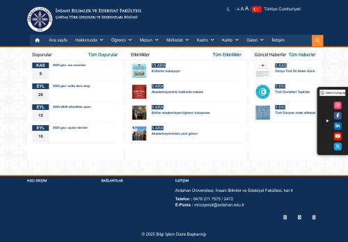 Anasayfa | Çağdaş Türk Lehçeleri ve Edebiyatları Bölümü