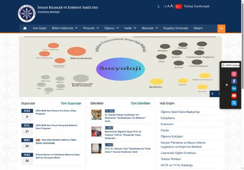 Anasayfa | Sosyoloji Bölümü