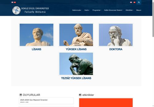 Dokuz Eylül Üniversitesi Felsefe Bölümü | Dokuz Eylül Üniversitesi Felsefe Bölümü