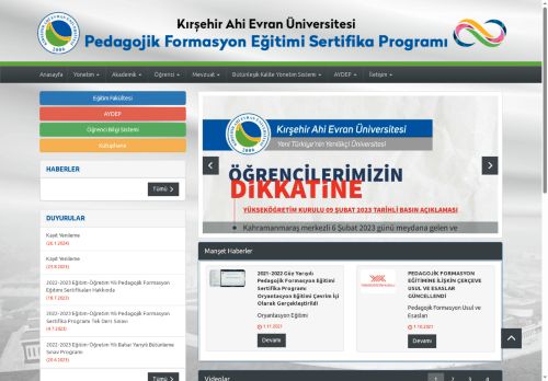 Pedagojik Formasyon Eğitimi Sertifika Programı