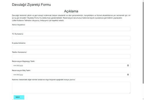 Davulagil Ziyaretçi Formu