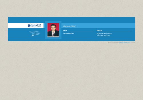 Sakarya Üniversitesi | Mehmet GENÇ