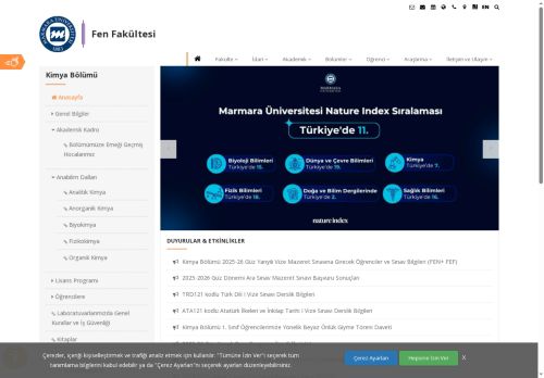 Kimya Bölümü - Fen Fakültesi - Marmara Üniversitesi