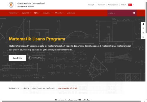 Anasayfa | Matematik Bölümü | Fen-Edebiyat Fakültesi