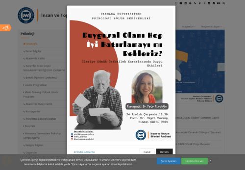 Marmara Üniversitesi - Psikoloji - İnsan ve Toplum Bilimleri Fakültesi