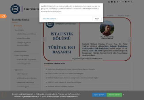 İstatistik Bölümü - Fen Fakültesi - Marmara Üniversitesi