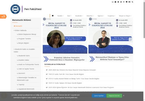 Matematik Bölümü - Fen Fakültesi - Marmara Üniversitesi