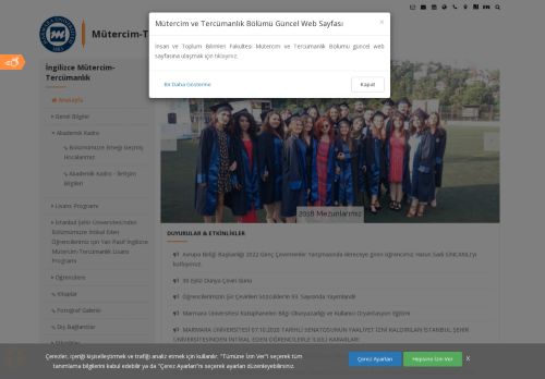 İngilizce Mütercim-Tercümanlık - Mütercim-Tercümanlık Bölümü - Marmara Üniversitesi