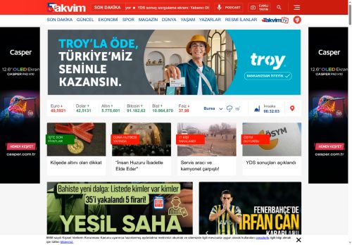 Takvim Haber - Son Dakika Haberler, Güncel Gazete Haberleri