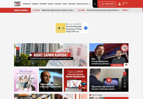 TGRT Haber - Haberler, Son Dakika ve Canlı Haber