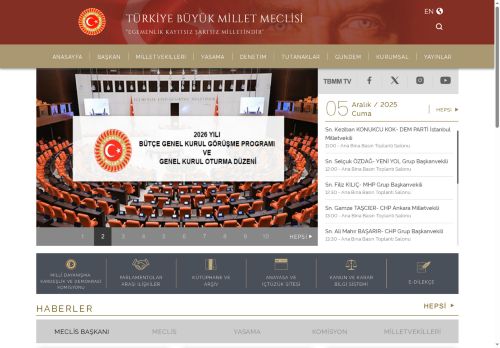TÜRKİYE BÜYÜK MİLLET MECLİSİ - ANASAYFA