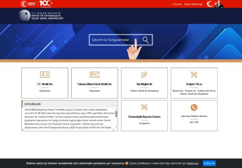 Online Sorgulamalar - Nüfus ve Vatandaşlık İşleri Genel Müdürlüğü