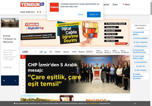 Yenigün Gazetesi - İzmir'den Haber Varsa, Önce Bizde Var