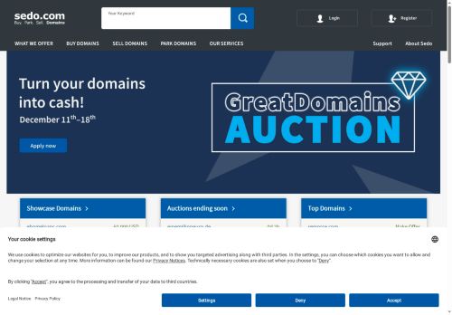 Buy. Park. Sell. Domains | Sedo - World's leading Domain marketplace