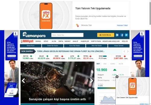 Uzmanpara - Borsa, Döviz, Altın, Emtia ve Kripto Piyasaları