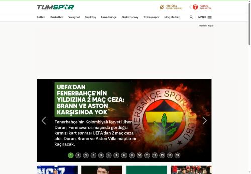 TÜMSPOR -  Güncel Spor Haberleri, Spor, Futbol, Basketbol, Voleybol