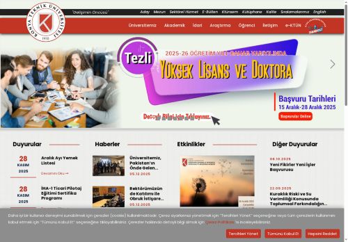 KTÜN - Konya Teknik Üniversitesi | Gelişimin Öncüsü