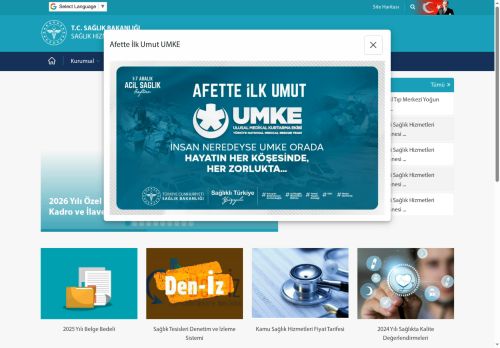 SAĞLIK HİZMETLERİ GENEL MÜDÜRLÜĞÜ