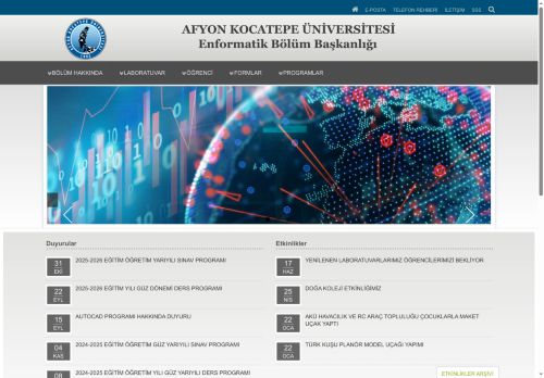 Enformatik Bölüm Başkanlığı | AKÜ