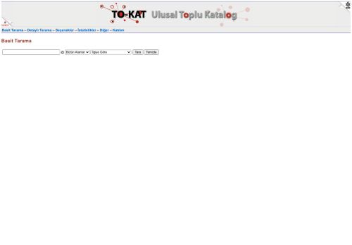 Ulusal Toplu Katalog - Tarama