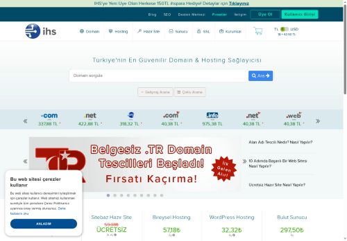 IHS - Hosting, Domain, Sunucu ve SSL Hizmetleri