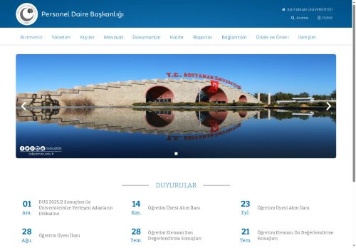 Personel Daire Başkanlığı | ADYÜ
