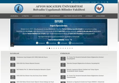 Bolvadin Uygulamalı Bilimler Fakültesi | AKÜ