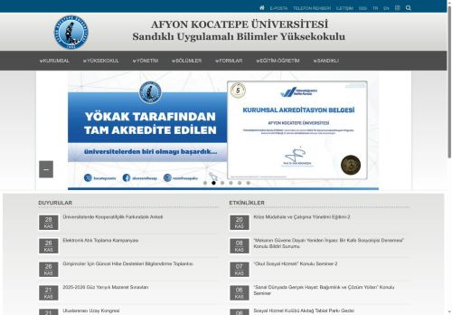 Sandıklı Uygulamalı Bilimler Yüksekokulu | AKÜ