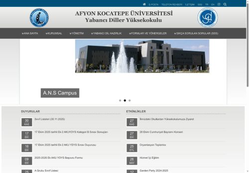 Yabancı Diller Yüksekokulu | AKÜ