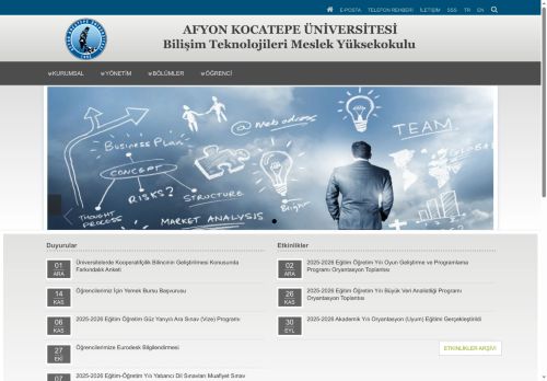 Bilişim Teknolojileri Meslek Yüksekokulu | AFYON KOCATEPE ÜNİVESİTESİ