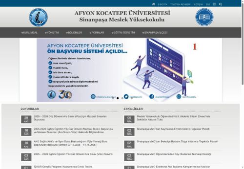 SİNANPAŞA MESLEK YÜKSEKOKULU | AKÜ