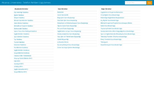 Aksaray Üniversitesi - Telefon Rehberi Uygulaması