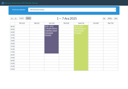 Aksaray Üniversitesi Sağlık Kültür ve Spor Daire Başkanlığı - Etkinlik Web Uygulaması