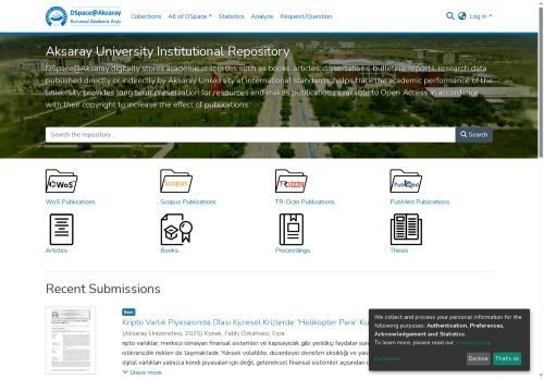 DSpace Arşivi :: Ana Sayfa
