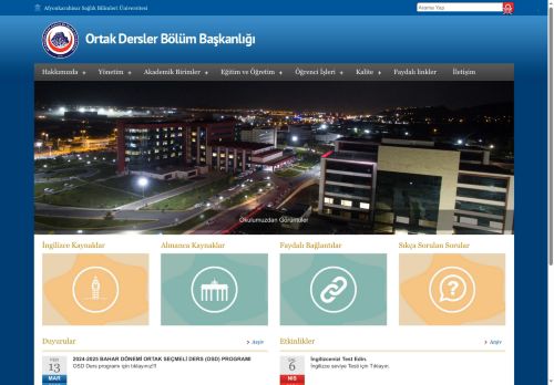 Ortak Dersler Bölüm Başkanlığı -Ortak Dersler Bölüm Başkanlığı