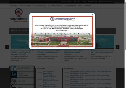 AFSÜ SAĞLIK UYGULAMA VE ARAŞTIRMA MERKEZİ | Sağlıkta Yeni Yüzünüz