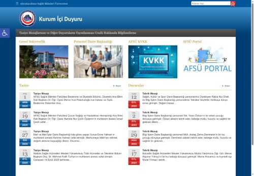 AFSÜ Kurum İçi Duyuru -AFSÜ Kurum İçi Duyuru