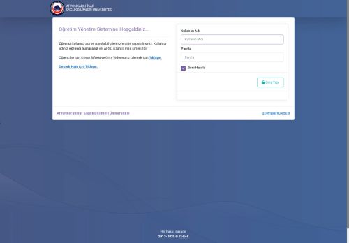 Sisteme Giriş  - Afyonkarahisar Sağlık Bilimleri Üniversitesi