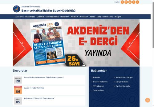 Basın ve Halkla İlişkiler Şube Müdürlüğü-Ana Sayfa