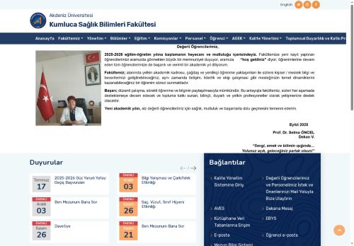 Kumluca Sağlık Bilimleri Fakültesi-Ana Sayfa