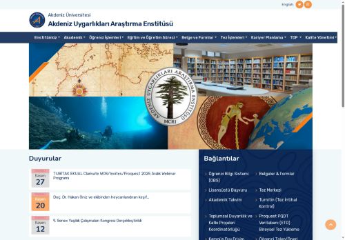 Akdeniz Uygarlıkları Araştırma Enstitüsü Müdürlüğü-Ana Sayfa