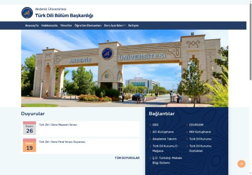 Türk Dili Bölüm Başkanlığı-Ana Sayfa