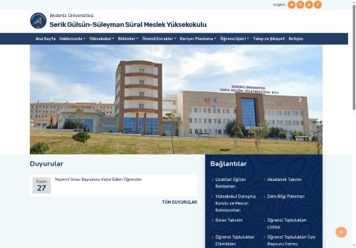 Serik Gülsün-Süleyman Süral MYO-Ana Sayfa