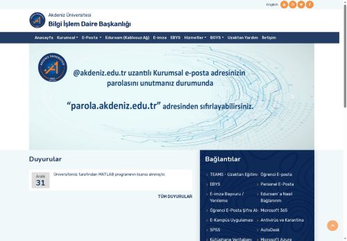 Bilgi İşlem Dairesi Başkanlığı-Ana Sayfa