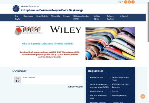 Kütüphane ve Dokümantasyon Daire Başkanlığı-Ana Sayfa