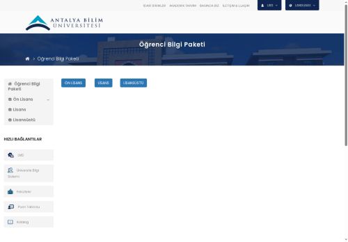 Ana Sayfa             | Öğrenci Bilgi Paketi